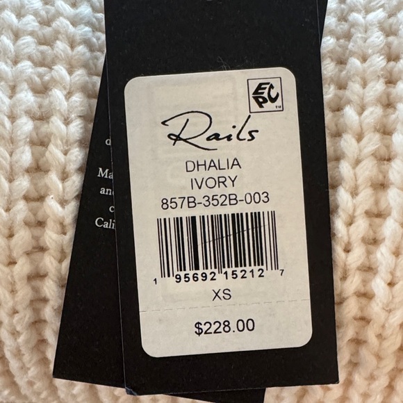 NWT Rails Dhalia Ivory Sweater with Eyelet Sleeves - Picture 6 of 6